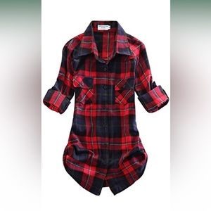 Women’s long sleeve flannel tunic